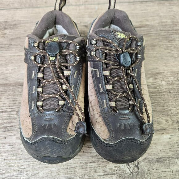 Teva Hiking Walking Shoes Youth Boys 12 Brown & Black Leather Sneaker Tideseal - Picture 3 of 10